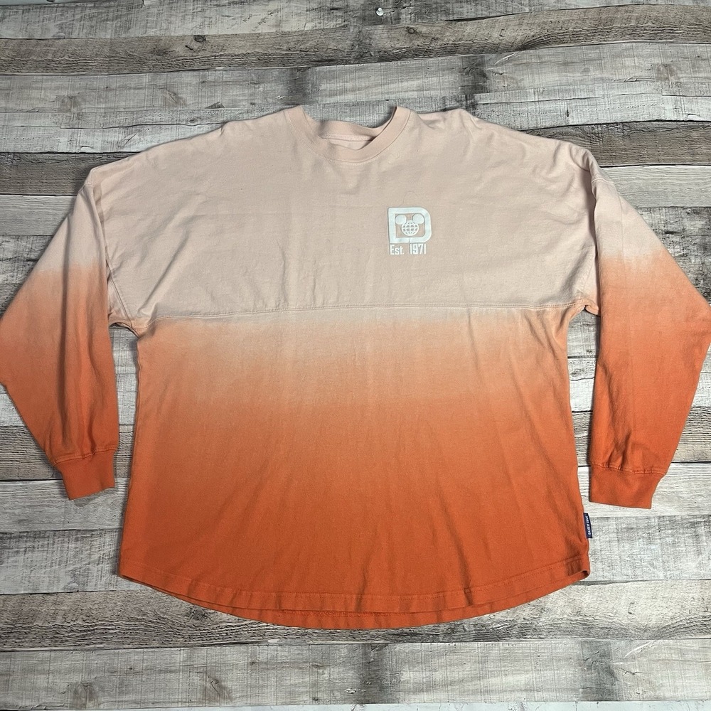 Walt Disney World Spirit Jersey Women's Size Large Orange Hombre Mickey Mouse